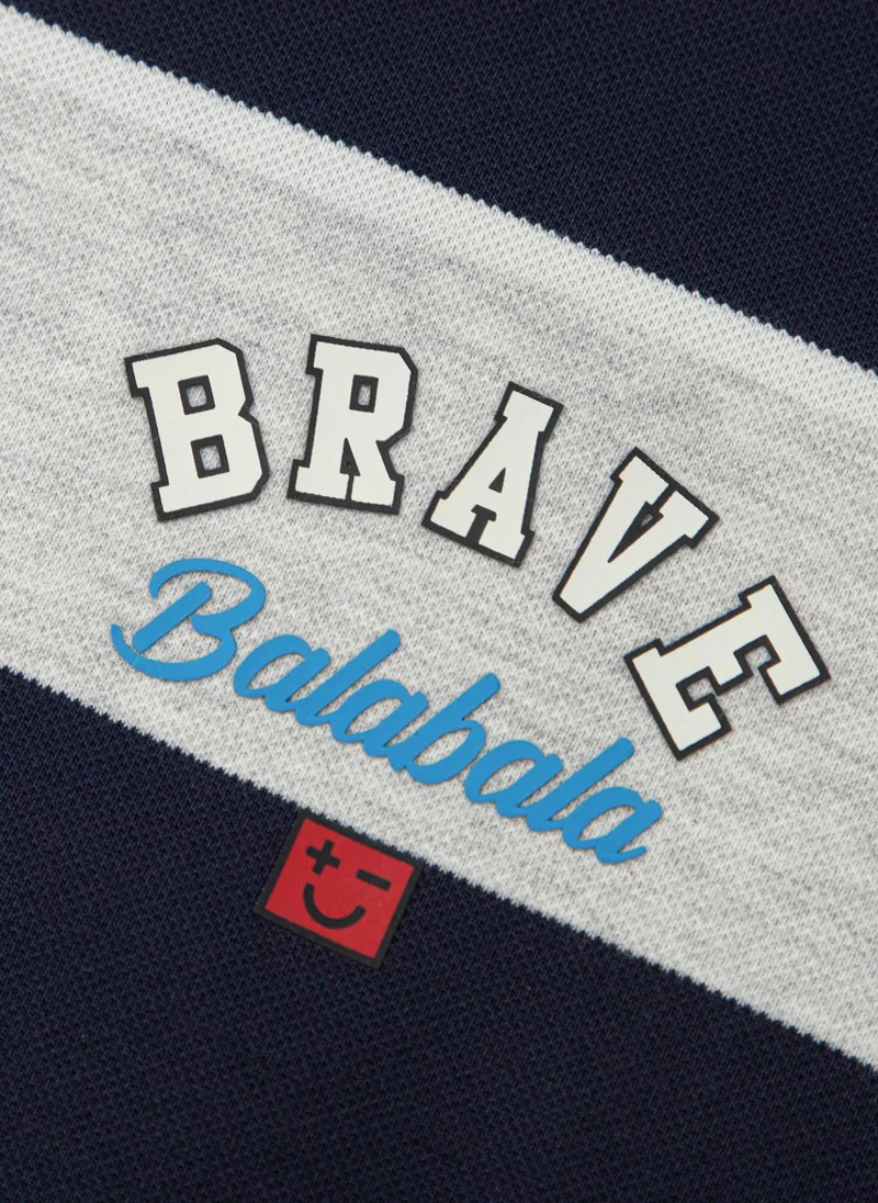 Balabala Kids Boy Lapel long sleeve T-shirt