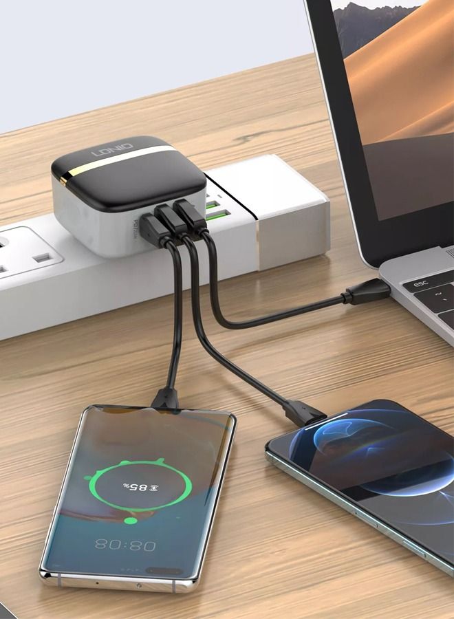 LDNIO A3513Q 32W Portable 3 USB QC3.0 PD محول شحن جداري سريع سريع مع كابل شحن من النوع C - Image 3