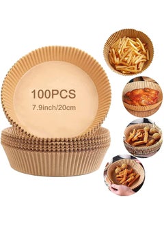 Generic Air Fryer Paper, 100 Pieces, Healthy, Non-Stick Paper For Electric Fryers, Round Shape, 20 CM, Parchment For Baking Roasting Microwave Oven Frying Pan  - Image 1