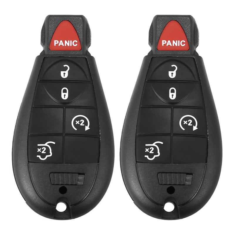 X AUTOHAUX 2pcs 433Mhz Keyless Entry Remote Car Key Fob for Jeep Grand Cherokee 20082010 for Commander 2008 2009 2010 5 Buttons with Door Key M3N5WY783X