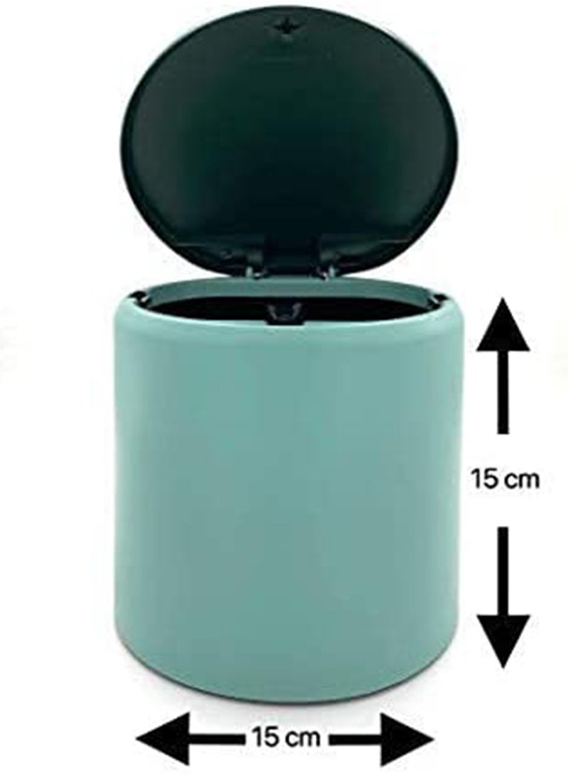 Generic Desktop Trash Can Plastic Desktop Mini Waste Trash Bin Creative Cute Home Office Small Table Trash Can Desktop Flip Dustbin Garbage Box with Bins Storage Box Sundries Storage Bins  - Image 2