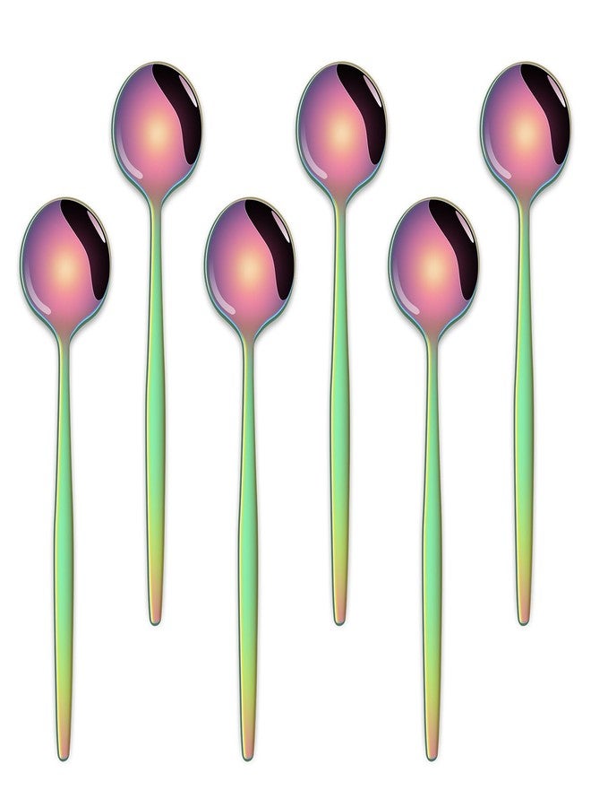 Dehov 5.1 Inch Coffee & Tea Spoons Set,6 Pieces Rainbow Stainless Steel Espresso Spoon,Cute Small Spoons For Dessert Coffee - Image 1