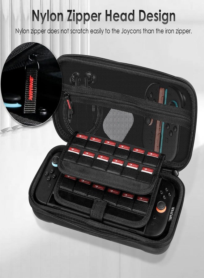 SPOVEN for Nintendo Switch 2 Case Black (2025), Portable Large Capacity Carrying Protective Hard Shell Travel Case, 4 in 1 Accessories Bundle with 2 Screen Protectors, 2 Thumb Grip Caps & Installation - Image 4