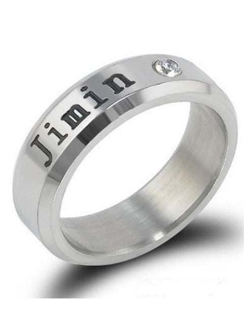 Silver Plated Base Metal Kpop BTS Bangtan JIMIN Members Name and Date of Birth Mentioned Ring for Men and Boys  12 US