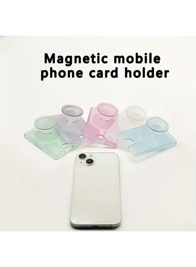 Transparent Magnetic Phone Card Holder For 3 Cards Bus Bank Credit ID - Image 5