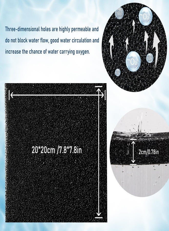 EKIND 1 Piece Aquarium Filter Foam Pad, Cut-to-Size Black Bio Sponge Filter Media Pad for Fish Tank, Durable, High-Efficiency Water Purification（Mesopores, 7.87" x 7.87" x 0.78"） - Image 2