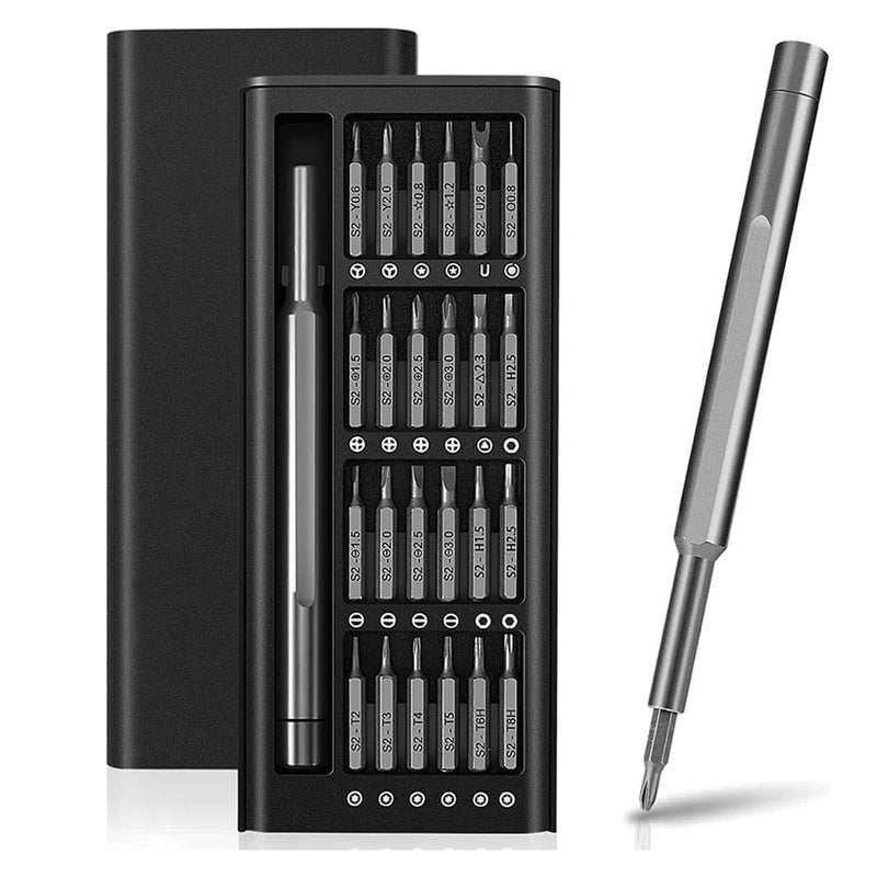 FITME 24 In 1 Precision Screwdriver Set With Head&Flathead, Magnetic Small Tool Kit For Fixing Electronics, Pc Laptop, Mobile phone, Computer, Box, Cell Phone, Eyeglass, Watch Repairing,Black - Image 1
