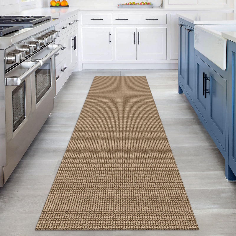 KOZYFLY Runners for Hallways 3x8 ft Washable Kitchen Runner Non Slip Rubber Backed Hall Runners Cotton Entryway Runner Rugs Floor Carpet for Indoor Backdoor Bedroom Kitchen, Tan/Orange/Brown - Image 2