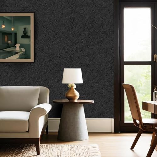 AAMATY Black Wallpaper for Wall 45x300 cm | Self Adhesive Peel and Stick Waterproof PVC Vinyl Wallpaper Roll | Contact Paper for Kitchen Cabinet Furniture Cupboard Wall Covering Removable - Image 5