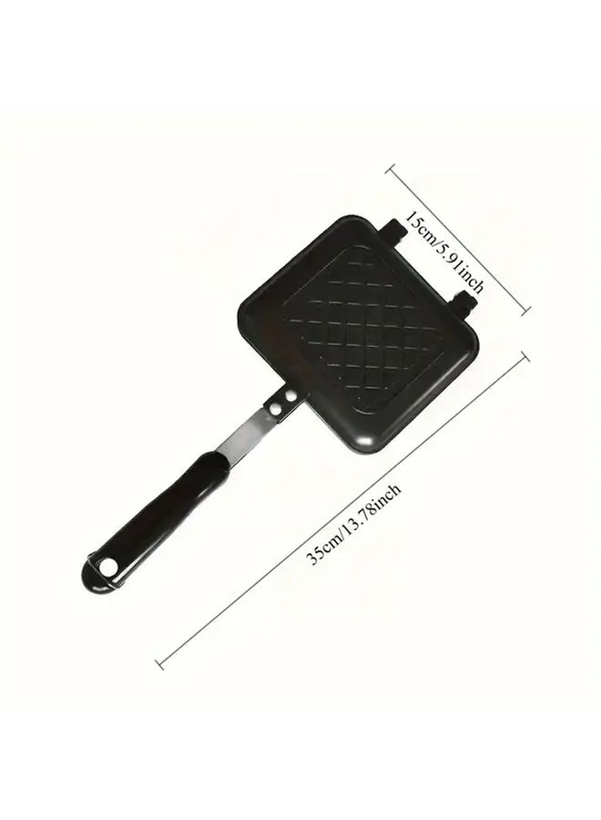 Flat Sh Double Sided Non Stick Sandwich Maker Aluminum Square Pan For Steak Baking No Power Needed Suitable For Holidays - Image 4