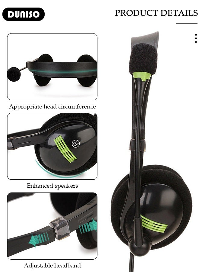 DUNISO Wired Headset with Microphone Call Center Headset Corded Business Headphone Classical Fashion Lightweight Comfortable Wired Customer Service Headphone for Home Call Center Telemarketing Portable Business Headset for Offices, Insurance, Customer - Image 3