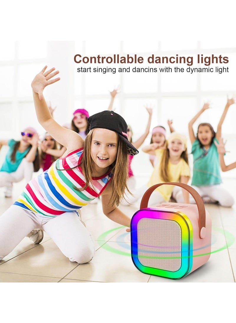 Generic Mini Karaoke Machine Portable Bluetooth Speaker Wireless 2 Microphones LED Music Rhythm Light Home Family Singing Machine Kids Karaoke Machine Portable Bluetooth Speaker  - Image 5
