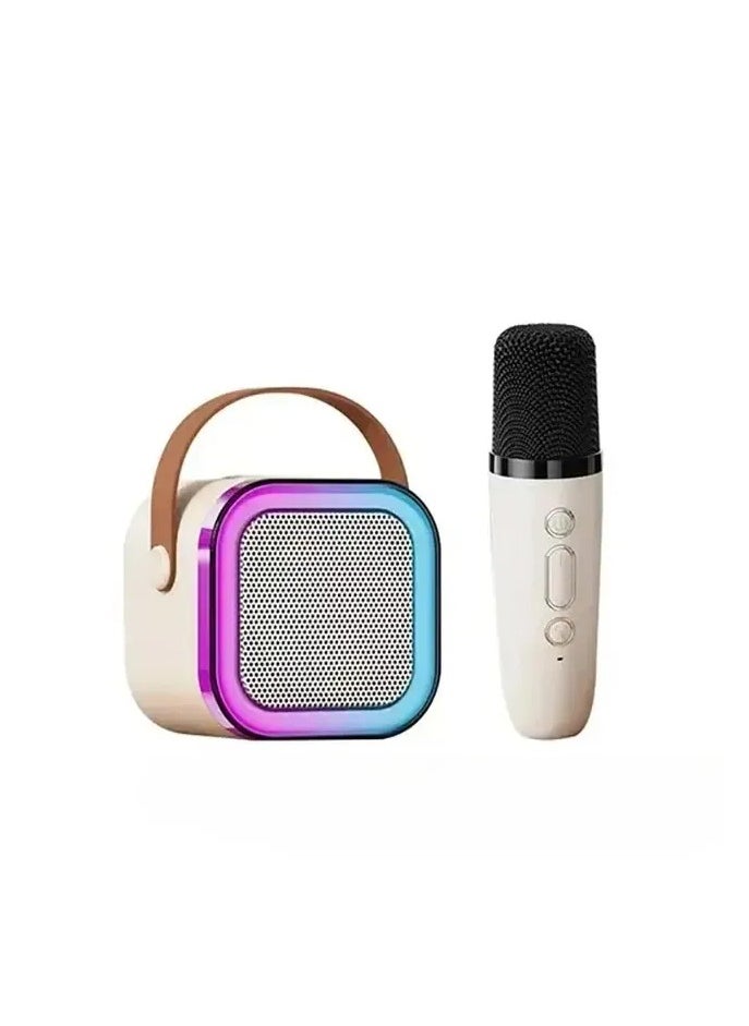 Generic - Mini Karaoke Machine Portable Bluetooth Speaker Wireless 2 Microphones LED Music Rhythm Light Home Family Singing Machine Kids Karaoke Machine Portable Bluetooth Speaker - Image 1