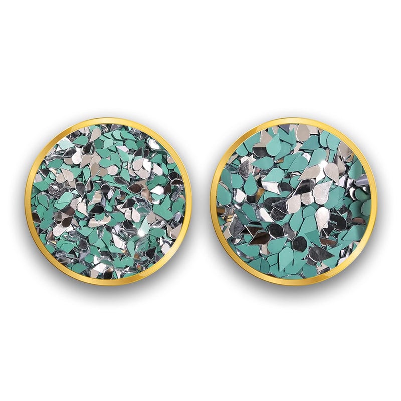 M2 ENTERPRISE Mirrors for Craft Work Mud Lippan Fabric Mandala Art Ideal for Jewelry Making 320 Pieces Combo 110 Medium 210 Small Almond Shapes Green