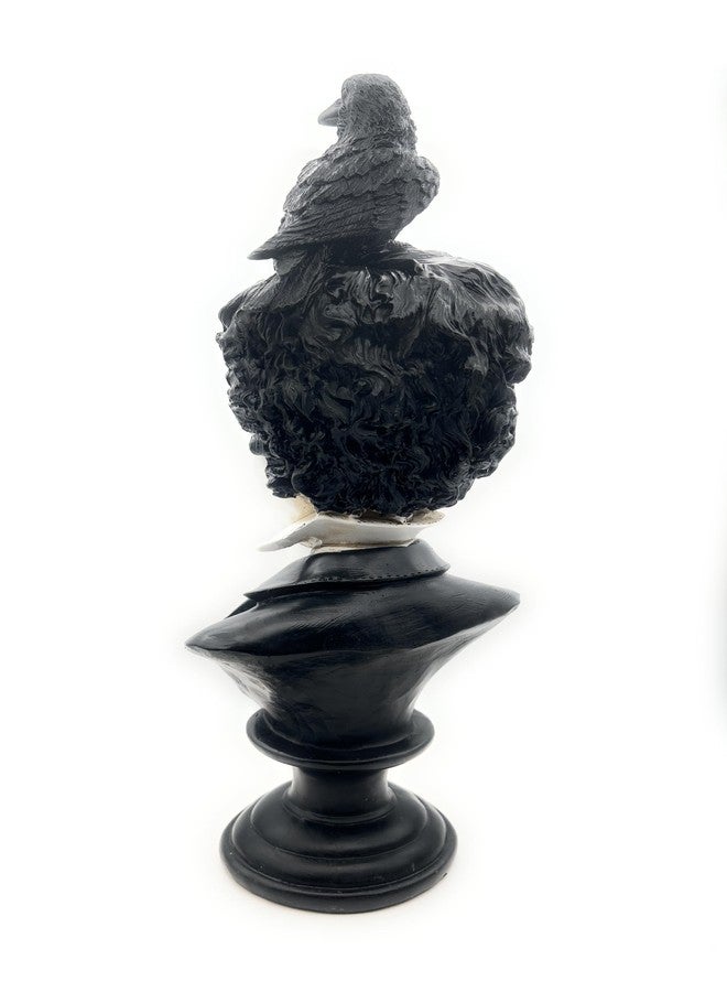 RUSTIX Edgar Allan Poe Bust Statue – Gothic Raven Figurine Inspired by “The Raven” – Decorative Statue for Literary, Gothic, and Victorian Home Decor - Image 4