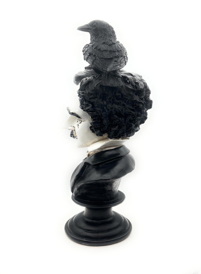 RUSTIX Edgar Allan Poe Bust Statue – Gothic Raven Figurine Inspired by “The Raven” – Decorative Statue for Literary, Gothic, and Victorian Home Decor - Image 3