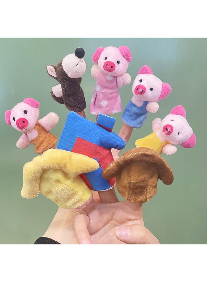 Bluejw Pappet Finger Doll Three Little Pigs Mini Animal Plush Toy Wolf Kindergarten Baby Soothing - Image 2