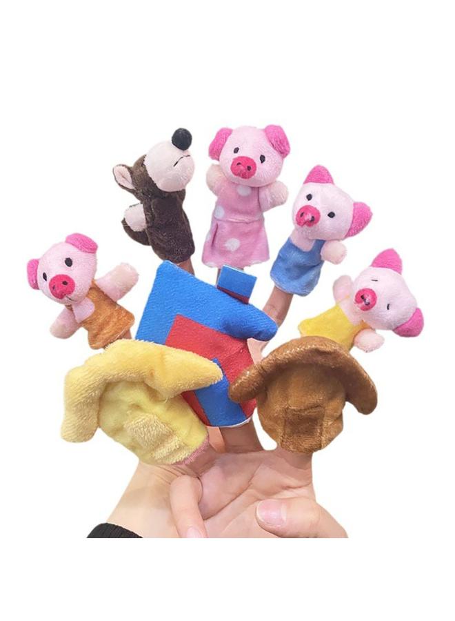 Bluejw Pappet Finger Doll Three Little Pigs Mini Animal Plush Toy Wolf Kindergarten Baby Soothing - Image 1
