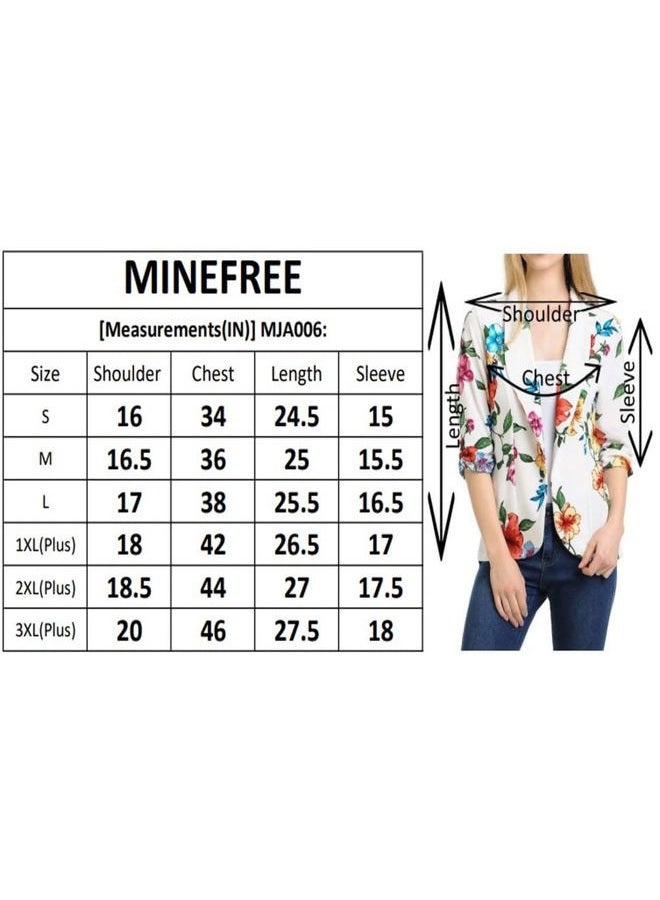 MINEFREE Women's 3/4 Ruched Sleeve Lightweight Work Office Blazer Jacket (S-3XL), Berry, XL - Image 5