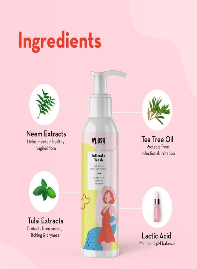 Plush Bamboo-made Intimate Vaginal Wipes For Women Daily Use with Aloe Vera (20 Wipes) + Intimate & Vaginal Wash 100gm | 100% Biodegradable | Maintains Vagina pH Balance | Chemicals Free Intimate Hygiene - Image 5