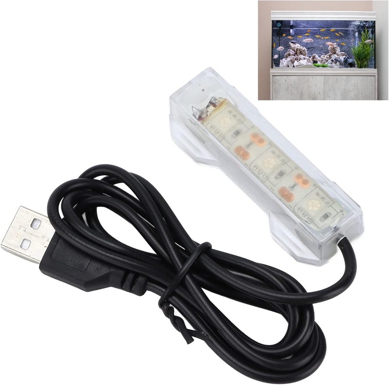 HEEPDD Aquarium Light, USB Charging Plastic Fish Tank LED Light for Plants Landscape, with Lightweight Portable Design for Desk Small Aquariums (Blue) - Image 4