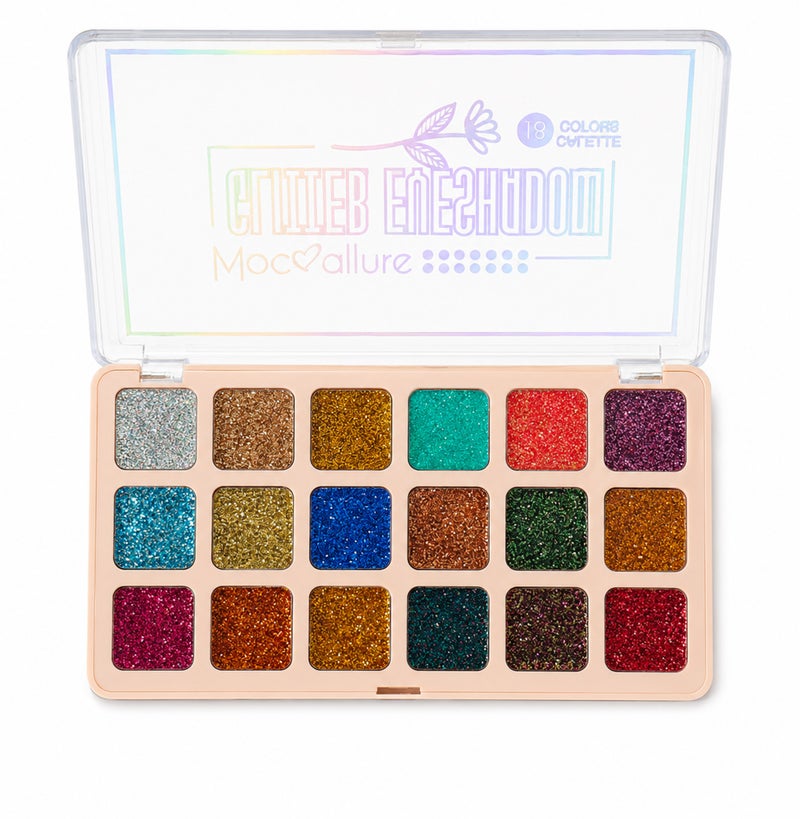 Me Now 18 Colors Glitter Eyeshadow Palette Multi Color Shimmer Eye Shadow Makeup Palette Sparkly Pressed Glitter Shades for Party Festival, Evening and Daily Makeup 02 - Image 1