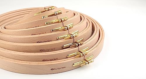 Nurge Premium Quality 24 mm Wood Embroidery Hoop, Cross Stitch Hoop with Gold Plated Adjustable Brass Screw (No:4) - Image 5