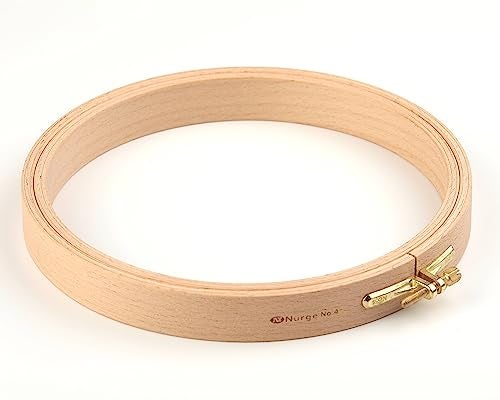 Nurge Premium Quality 24 mm Wood Embroidery Hoop, Cross Stitch Hoop with Gold Plated Adjustable Brass Screw (No:4) - Image 1