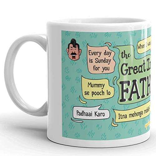 Oye Happy Parents Couple Premium Ceramic Mug - Multicolor, 330 ml - Image 4