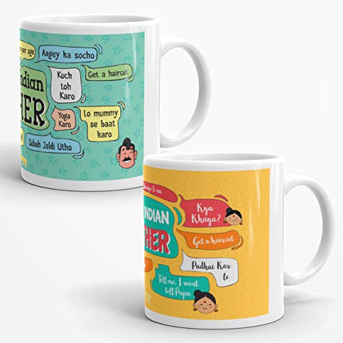 Oye Happy Parents Couple Premium Ceramic Mug - Multicolor, 330 ml - Image 3