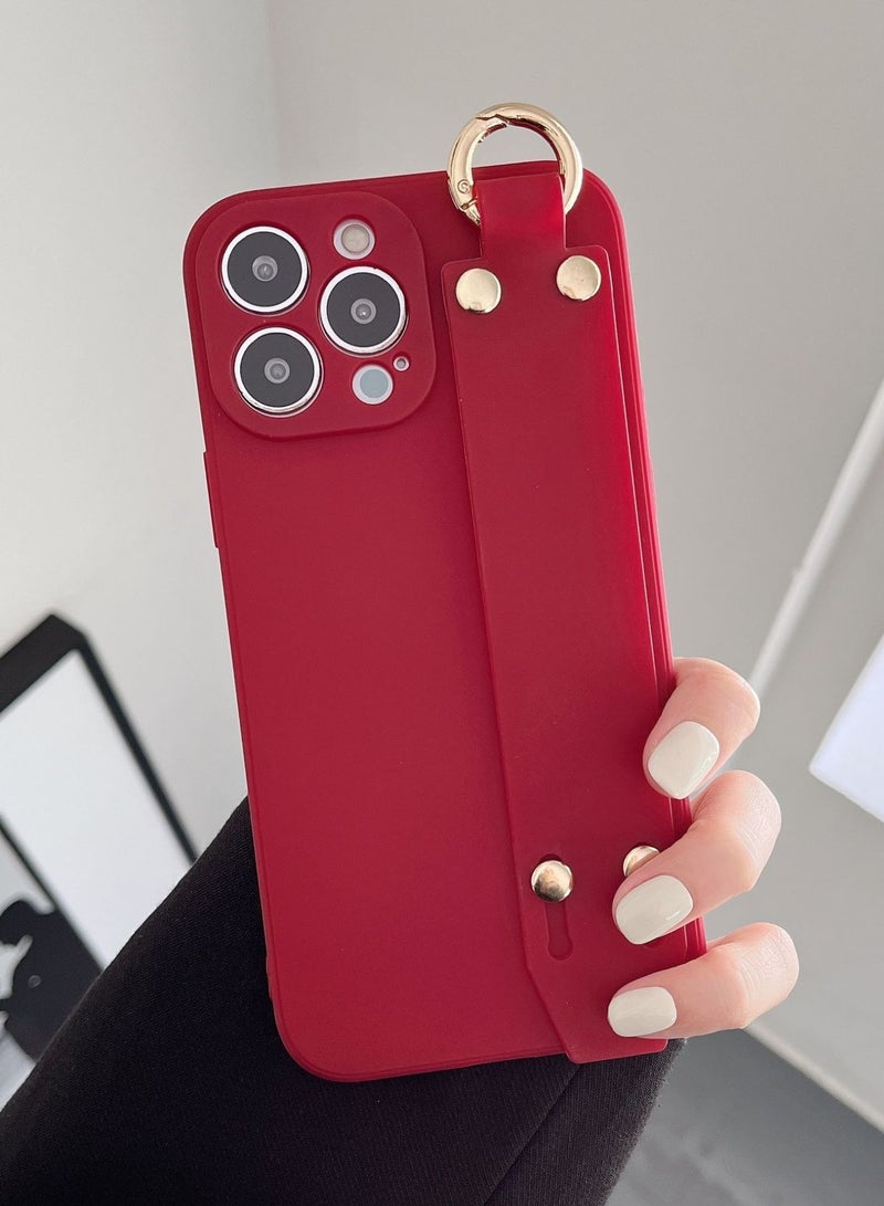 Loquat Cartoon Silicone Soft Shell Apple Phone Case With Wrist Strap Holder - Image 1