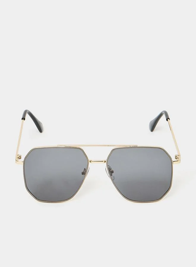 Styli Double Bridge Aviator Sunglasses