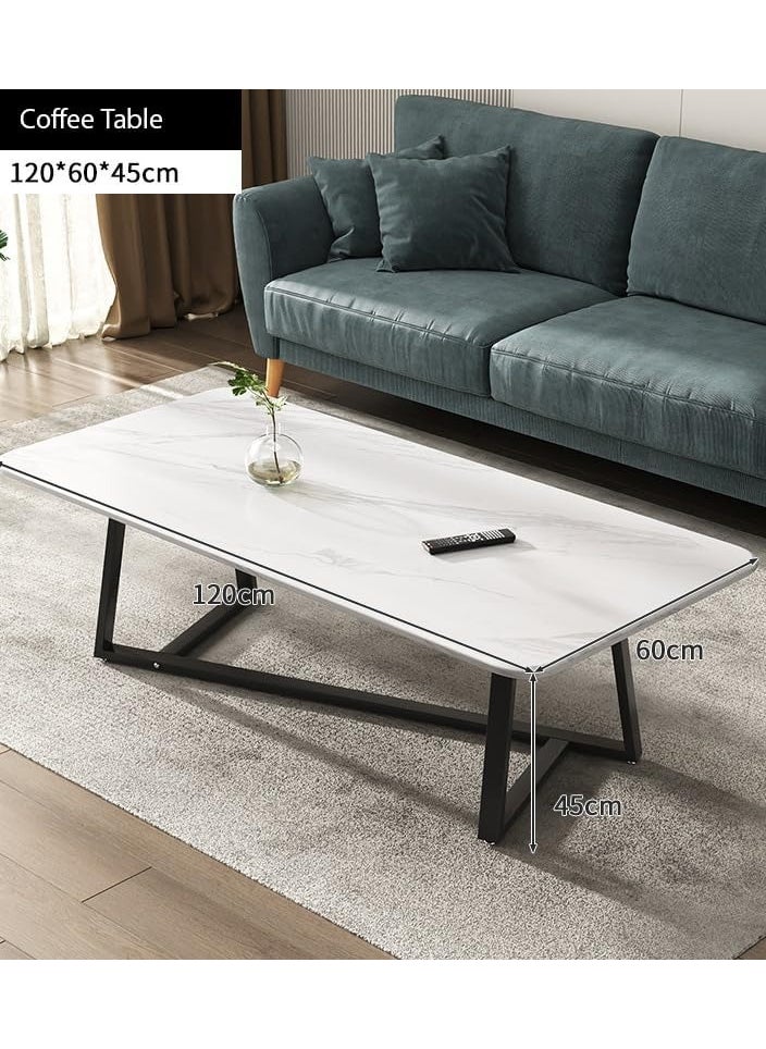 AGD Versatile large rectangular living room coffee table with black metal frame  - Image 3