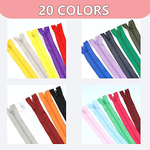 YAKA 60 Pack of 20 Inches Mix Nylon Coil Zippers Bulk - Supplies Zippers for Tailor Sewing Crafts (20 Color) - Image 3