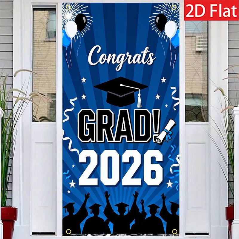 1pc Blue Graduation Door Banner 2D Flat 90x180 cm Durable Porch Decoration - Image 3