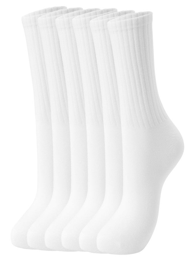 SHIZEN Women's Crew Socks Casual Athletic Lightweight Breathable Socks 3-6 Pairs Pack Size 6-11 (S2054-3W) - Image 1