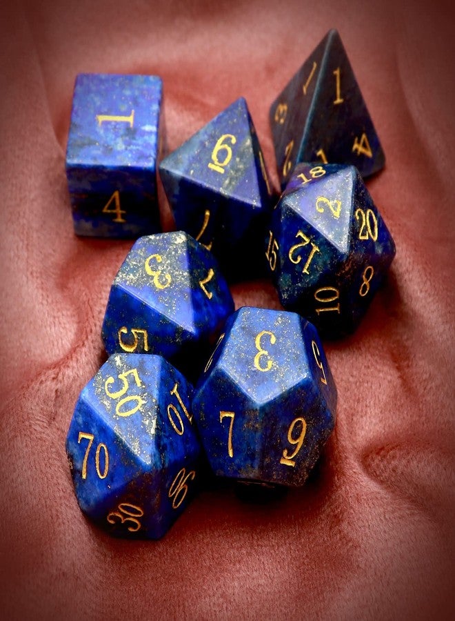 Haxtec Gemstone DND Dice Lapis Lazuli Dice Set with Dice Case Natural Gem Stone RPG Dice D&D Compatible with Dungeons and Dragons TTRPG Gift - Image 2