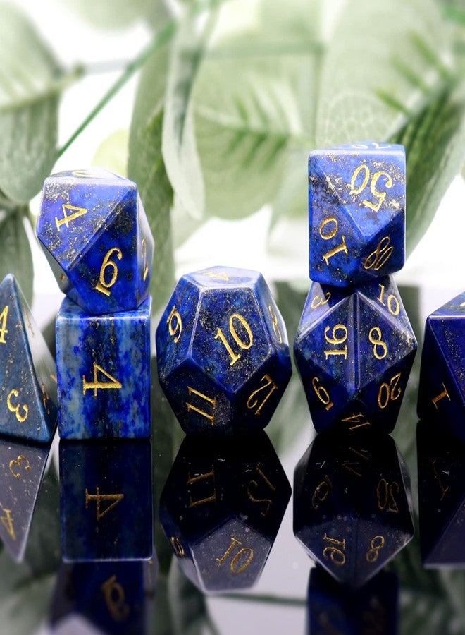 Haxtec Gemstone DND Dice Lapis Lazuli Dice Set with Dice Case Natural Gem Stone RPG Dice D&D Compatible with Dungeons and Dragons TTRPG Gift - Image 4