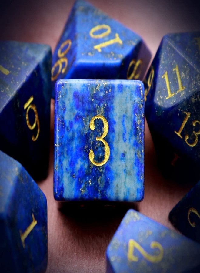 Haxtec Gemstone DND Dice Lapis Lazuli Dice Set with Dice Case Natural Gem Stone RPG Dice D&D Compatible with Dungeons and Dragons TTRPG Gift - Image 5