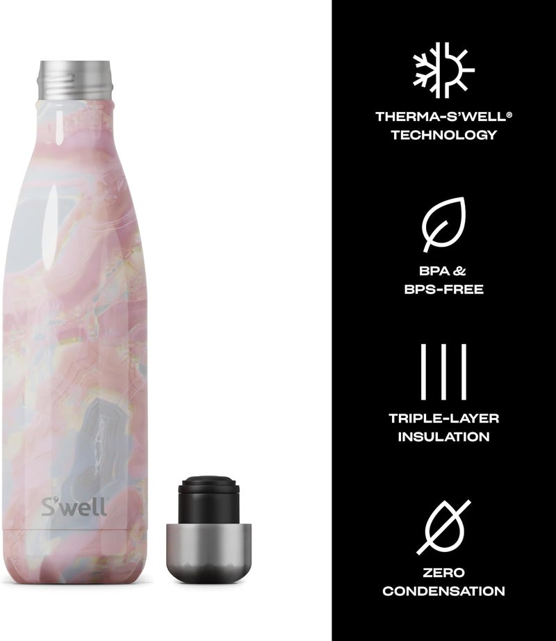 S'well Geode Rose Vacuum Insulated Stainless Steel Water Bottle - 17oz - Image 4