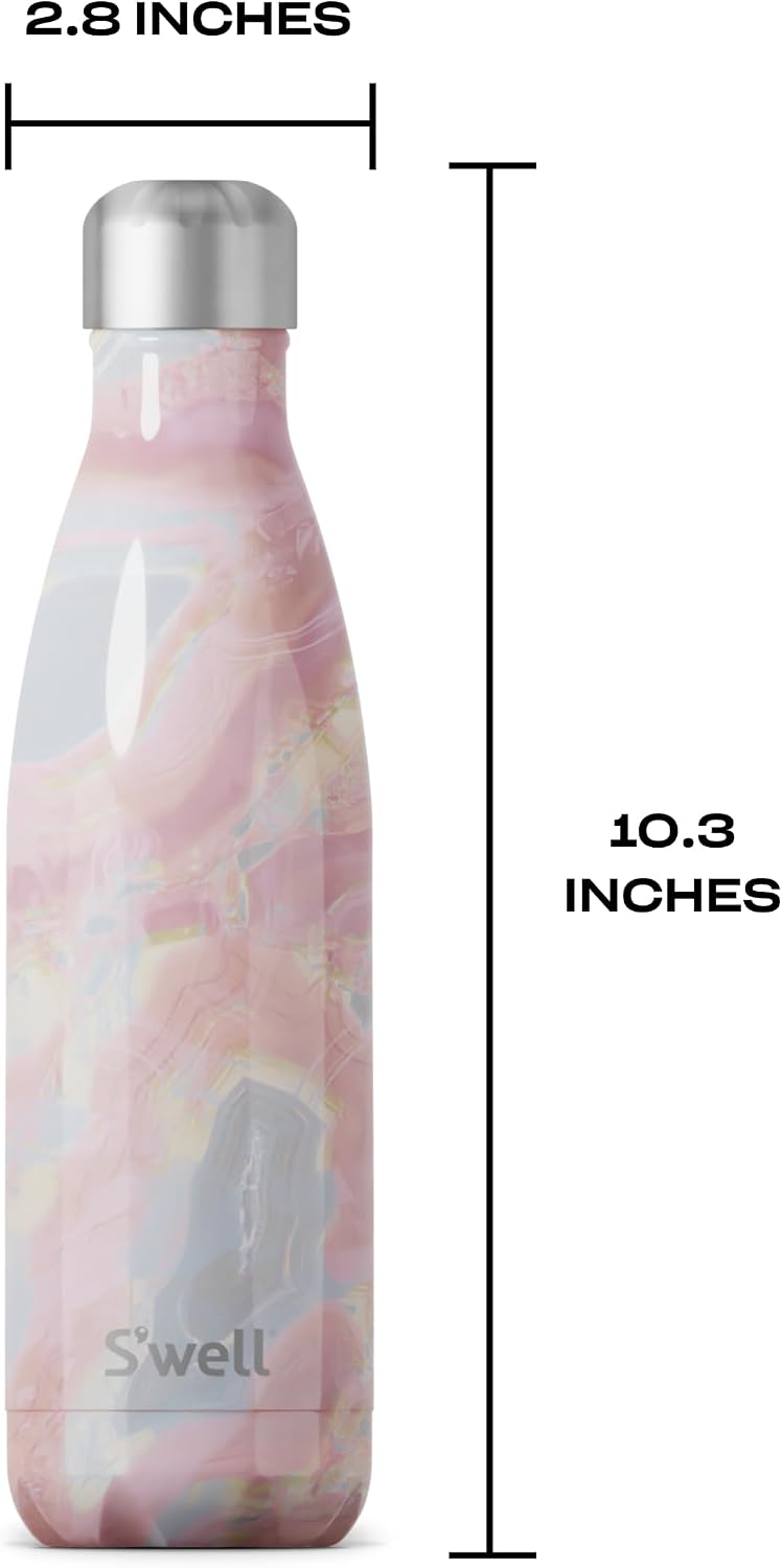 S'well Geode Rose Vacuum Insulated Stainless Steel Water Bottle - 17oz - Image 5