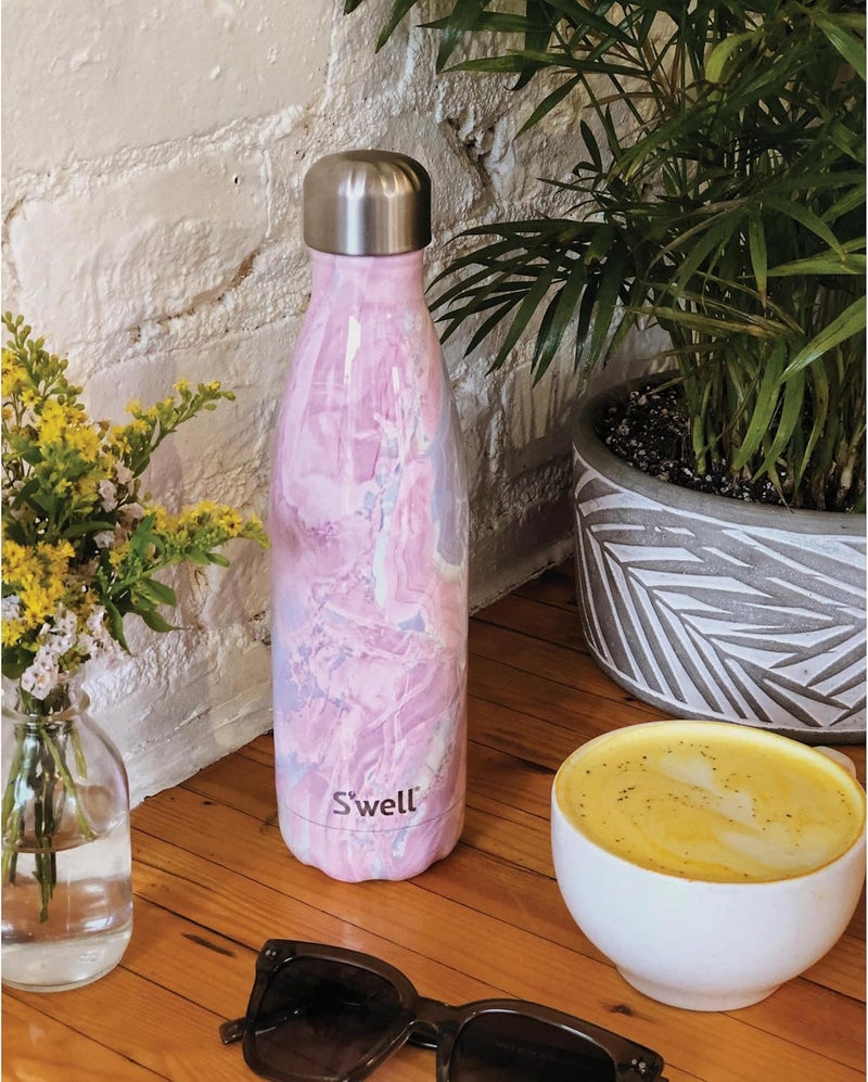 S'well Geode Rose Vacuum Insulated Stainless Steel Water Bottle - 17oz - Image 2