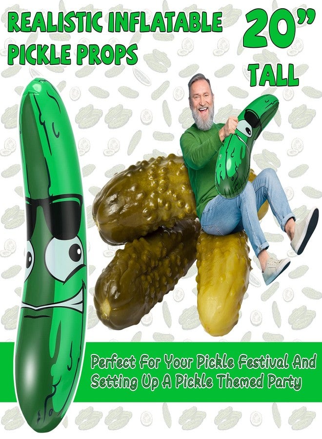 Jexine 12 Pcs 20 Inch Inflatable Pickle Cucumber Funny Pool Float Gifts Inflatable Pickle Float Toys for Summer Swimming Party Favors Decorations Veggies Decor - Image 5