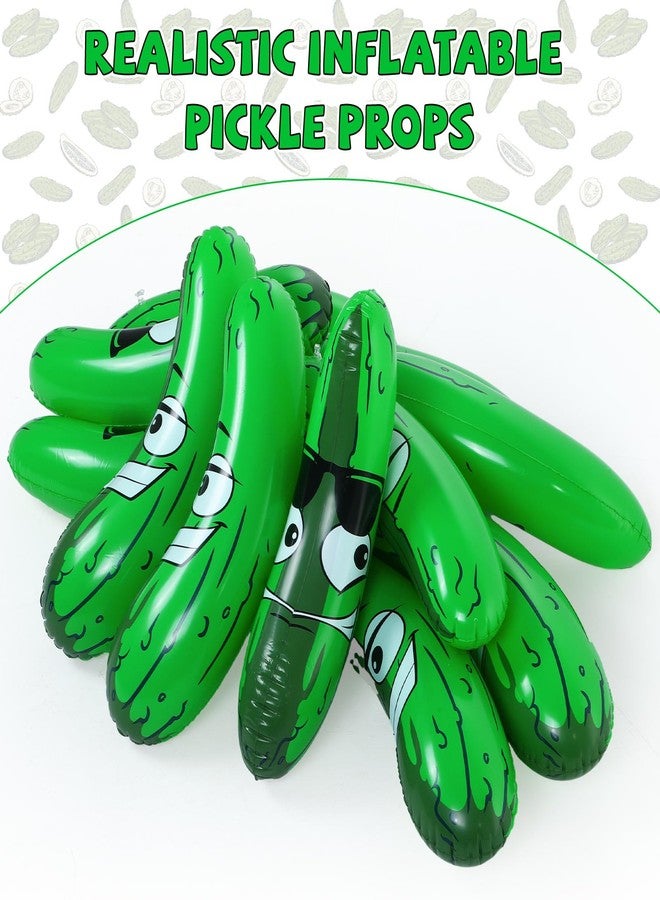 Jexine 12 Pcs 20 Inch Inflatable Pickle Cucumber Funny Pool Float Gifts Inflatable Pickle Float Toys for Summer Swimming Party Favors Decorations Veggies Decor - Image 2