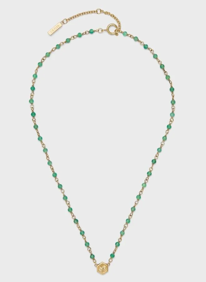 Olivia Burton  Womens Beaded Charm Collection Necklace In Stainless Steel With Yellow Gold Plating - 24100172 for Women | Best Price UAE