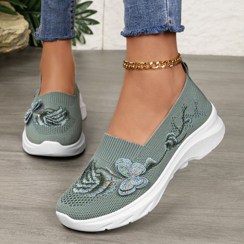 Women's Breathable Knit Flat Shoes - Image 5