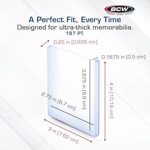 BCW (10 بطاقة إضافية سميكة للغاية لحفظ بطاقات البيسبول (3 × 4 × 5 مم - حامل بطاقات سميك 197 نقطة) - Image 3