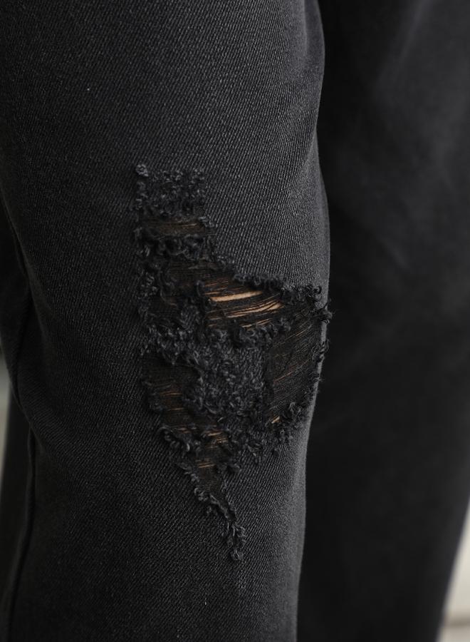 هاي ستار جينز بقصة مريحة وخصر متوسط وتفاصيل ممزقة - Image 4