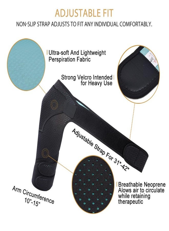 دعامة كتف HUEGLO للرجال، دعامة تثبيت الكتف للنساء لتخفيف آلام الكتف في حالات تمزق الكفة المدورة، وخلع مفصل الترقوة الأخرمي، والتهاب المفاصل - Image 2