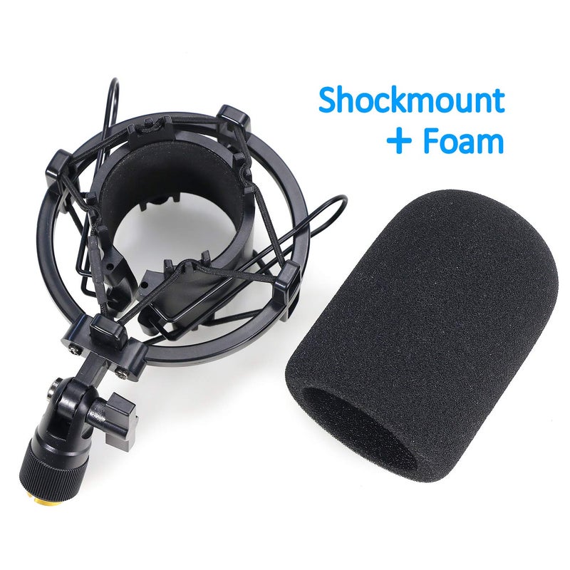 YOUSHARES AT2020 Shock Mount with Pop Filter - Foam Windscreen with Microphone Shockmount Reduces Vibration Noise and Blocks Out Plosives for Audio Technica AT2020 AT2035 ATR2500 Condenser Mic by YOUSHARES - Image 3